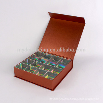Kundenspezifisches hochwertiges Luxuspapier in quadratischer Verpackung für Schokolade